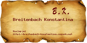 Breitenbach Konstantina névjegykártya